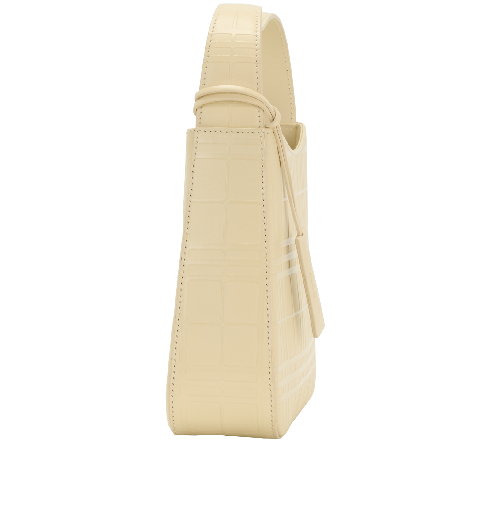 Embossed Check Mini Bag, &pound;195, Handbags, Beige, Leather, Side view